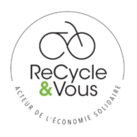 Logo avec la forme d'un vélo et l'inscription ReCycle et vous